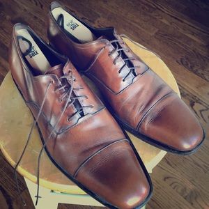 Brown Ferragamo Oxford Lace-Up Dress Shoes Size 10